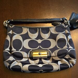 Coach Black and Cream Shoulder Bag